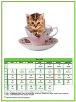 Calendrier d'avril 2026 chats