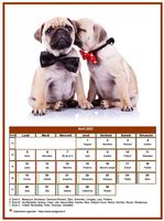Calendrier d'avril 2026 chiens