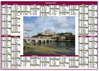 Calendrier 2026 annuel paysage style postes