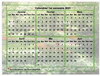 Calendrier 2027 à imprimer semestriel, format paysage, avec photo en fond de calendrier